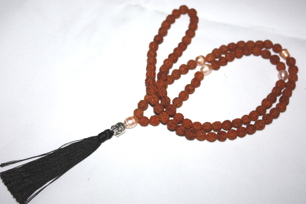 Rudrashka Beads Buddha Silver Tone Tassel Necklace Jewelry | #cik3608b Rudrashka Beads Buddha Silver Tone Tassel Necklace Jewelry | #cik3608b